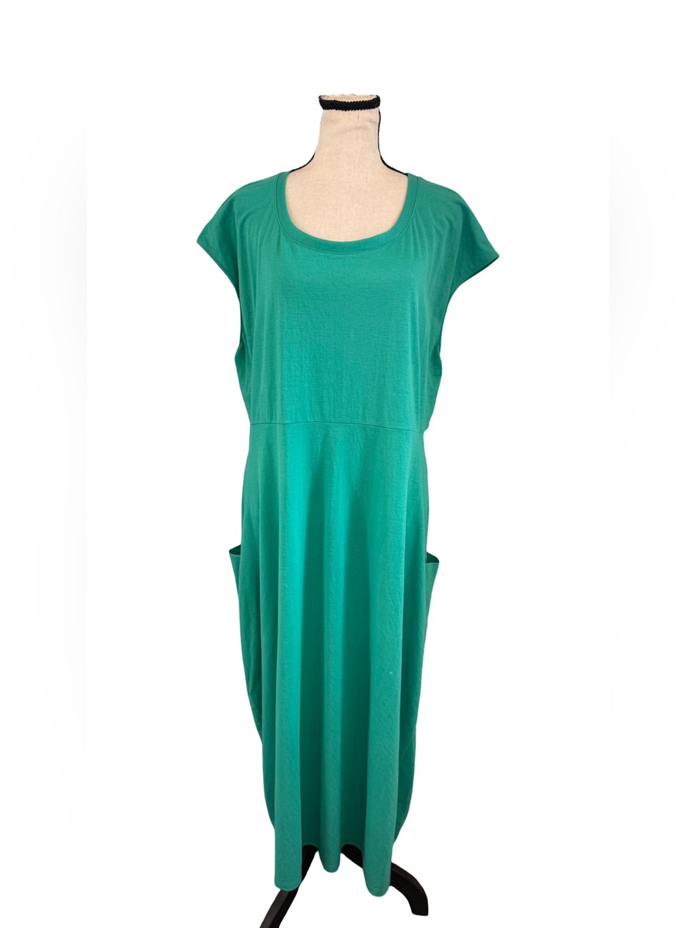 EDAS Made in Italy Maxi Dress Teal Green Pocket Dress NWT US 14